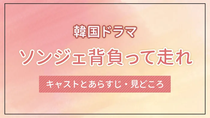 韓国ドラマ「ソンジェ背負って走れ」のキャストとあらすじ・見どころ