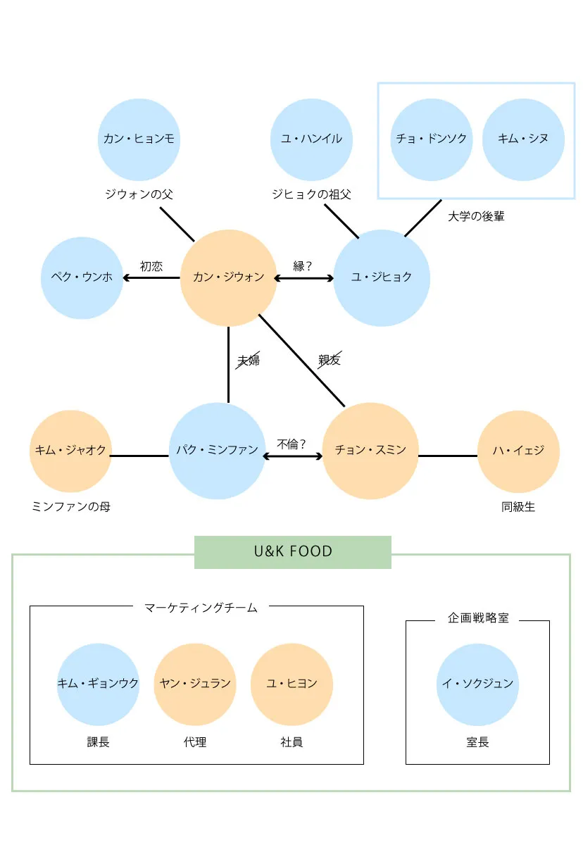 韓国ドラマ「私の夫と結婚して」のキャスト相関図