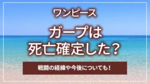 【ワンピース】ガープは死亡確定した？戦闘の経緯や今後についても！