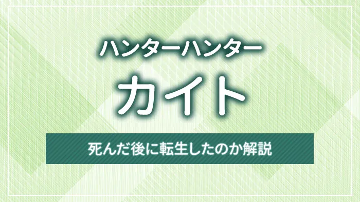 ハンターハンターのカイトとは？死んだ後に転生したのか解説